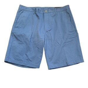 Bonobos Shorts Blue Raffia Stretch Chino Flat Front Size 35